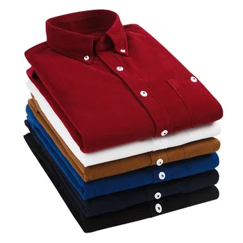 Barva za Moške Gumb Navzdol Srajce Velvet River Dolgo Oplaščeni Bluze Prevelike Majice za Moške M-5XL Letnik Slim Obleko Srajco