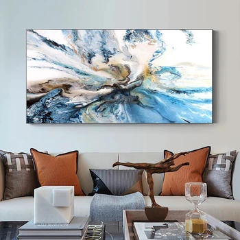 Barvita Ocean Velike Povzetek Plakat Platno Umetnosti Krajine Oljna slika, Stenske Slike za dnevno Sobo, Moderno Brez Okvirja