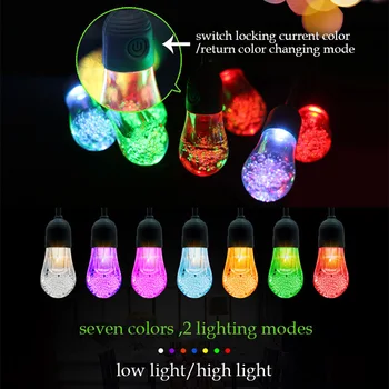 Barvite Sončne Luči 12pcs LED Žarnica Svetlobo Niz Sedmih Color 2 Načini Jo Napaja Sončna Ali USB-Kabel Okras Za Vrt