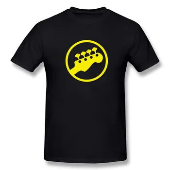 Bas Priklop Kitare Simbol Kitarist Igralec Glasbeniki Logotip Glasba Rock Smešno T Shirt O VRATU, Kratka Sleeved majica s kratkimi rokavi