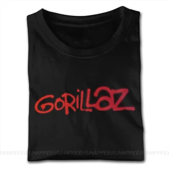 Bela Gorillaz 2D Logo Majica s kratkimi rokavi Moški 3XL Kratki Rokavi Polno Bombaž Črni Krog Vratu Tee