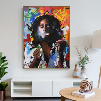 Bob Marley Abstraktni Umetniški Portret Platno Slikarstvo Cuadros Plakati, Tiskanje Wall Art za Dnevni Sobi Doma Dekor
