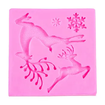 Božič Teče jelena 3D Obrti Olajšave, Čokolada, slaščice Sveča Silikonsko Plesni Fondat Torto Kuhinji Dekoraterstvo Orodje F-1090