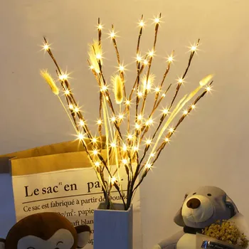 Božični Okraski, Veje Vrbe Svetlobe Flora 20 LED Niz Luči Tabela Božič Okraski za Dom 2020 Božič, Novo Leto Dekor