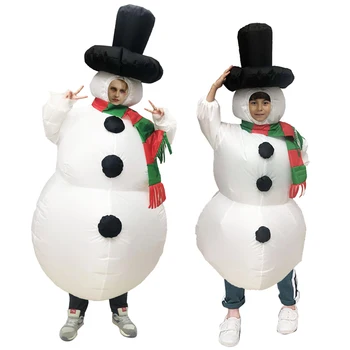 Božično Darilo Bela Starši-Otroci Snežaka, Kostumi, Oblačila Napihljivi Kostume, Cosplay Stranka Kostum za Odrasle Otroke
