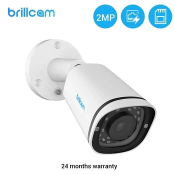 Brillcam 2MP INFRARDEČIH Bullet HD IP Kamera z 2,8 mm Ą PoE IP67 Vremensko AI vgrajenim Mikrofonom Night Vision Cam