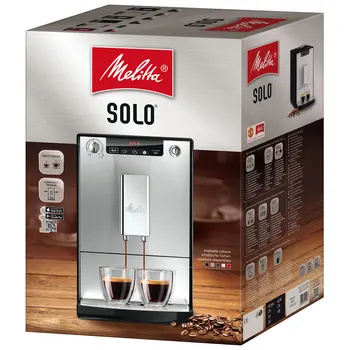 Cafetera automática Melitta Caffeo Solo 950-222, máquina de kavarni express eléctrica con molinillo integrado, fácil de usar, negro