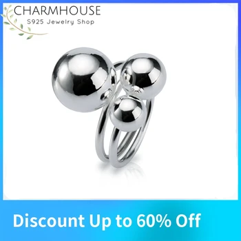 Charmhouse S925 Silver Obroči Za Ženske Drevo Buda Noge Prst Poročni Prstan Posla Nakit Stranka Pribor Bague Femme