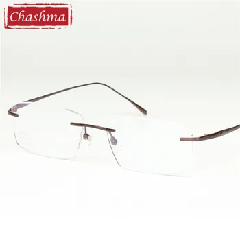 Chashma blagovne Znamke Očala Okvir Moških Očala Ženske Optični Rimless Titana Optičnih Očal Okvir za zdravila na Recept