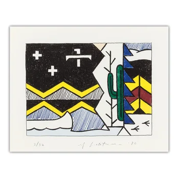Citon Roy Lichtenstein《Malo Krajine, 1979》Pop art Platno, Olje Slikarske Umetnine, Slike Steni v Ozadju Dekor Doma Dekoracijo