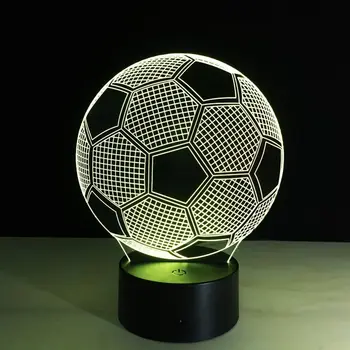 Creative 3D iluzije Lučka LED Nočne Luči 3D nogomet Nogomet Barve Pisane Ozračje Namizno Svetilko Novosti Razsvetljava