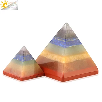 CSJA 7 Chakra Piramida Reiki Zdravilna Energija Naravnega Kamna Kristali Kremena obtežilnik za papir Dekoracijo Obrti Doma Okras, Nakit G161
