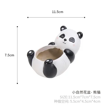 Cvet Dom Vrt Dom Dekoracijo Planter Pot Panda Cvetlični Lonček Planter Namizje Vaza Domačo Pisarno Pribor Bonsaj Pot