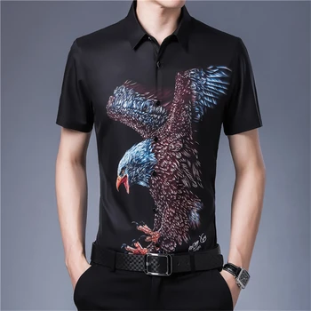 Cvet ptica vzorec digitalni tisk streewear majica kratek rokav Poletje Novo kakovost mehko kožo prijazno ledeno hladen moški majica M-3XL