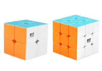 D-FantiX Qiyi Magic Cube Nastavite Qidi s 2x2 Bojevnik W 3 x 3 Stickerless Hitrost Kocka Snop 2x2 3x3 Izobraževalne Puzzle Igrača za Otroka Odraslih