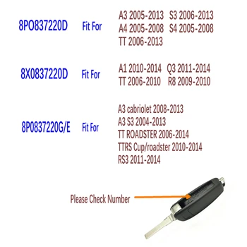 Datong Svetovni Avto Daljinski Ključ Za Audi A3 S3 TT A4 S4 2005-2013 Let, Številka Dela 8P0837220D 434Mhz 48 Čip Auto Smart Control Ključne