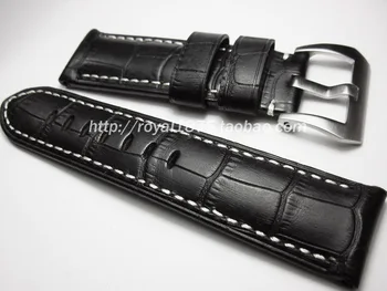 Debele watchbands za Omega Fosilnih 22 24 mm letnik pristen krava usnje črna watch trak pasu watch pribor za Panerai PAM