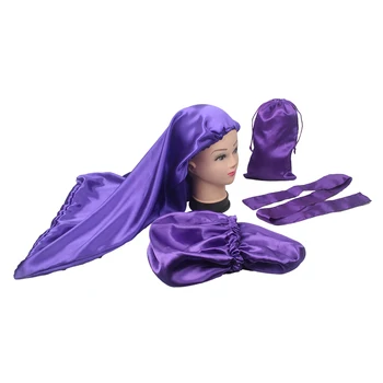 Debelo Virgin Lase razširitve snop lasuljo pakiranje saten zaviti šal čelnega glavo pasu vrečko za shranjevanje podaljšani velikosti dolgo bonnet