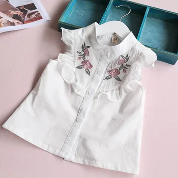 Dekliška Oblačila, ki Moda 2-Kos Vezeni Cvetlični Hlače, Majica otroška Oblačila Za Dekleta Roza