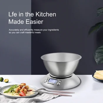 Digitalno Kuhinjsko Tehtnico za Kuhanje in Peko,Večfunkcijsko Hrane Lestvice z Odstranljivo Posodo 2.15 l Tekočina za Glasnost 11lb/5kg