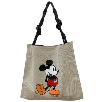 Disney je novega natisnjeni Mickey mouse ramenski platno vrečko, velike zmogljivosti, tote vrečko torbico vrečko Mickey glavo plišastih vrečko dekle vrečke