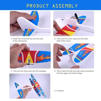 DIY Dvokrilno Padalo Pene Pogon, ki Plujejo pod Letalo za ponovno Polnjenje Letal Modela Znanost Izobraževalne Igrače za Otroke Naključno Barvo