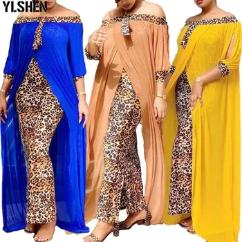 Dolgo Obleko Maxi Božič 2020 Haljo Afriške Tiskanja Obleke Za Ženske Plus Velikost Oblačila Seksi Leopard Dnevno Večer Stranka Obleko