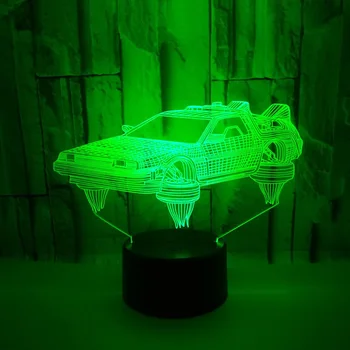 Dotik USB Razsvetljave v Zaprtih prostorih Avto Obliko Mala Nočna Lučka Novost led 3D Vizualni 7 Barv Zamenljiva Namizna Svetilka
