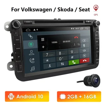 DSP 2din Android 10 Avto, GPS Navigacija za VW Volkswagen, ŠKODA GOLF V, POLO, PASSAT JETTA TIGUAN dvd predvajalnik 4G