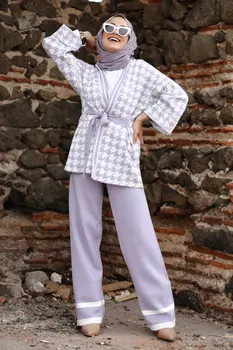 Dubaj Turčija tam kaftan Abaya Muslimanske Ženske Nastavite Haljo Oblačila, Oblačila, Obleke, Vestido Islamske hidžab Muslimanskih scraft Vrh arabski oblačila