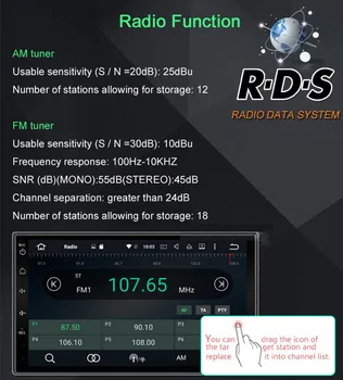Dvojni 2 Din Android 9.0 Avto DVD GPS Univerzalno Stereo Radio Player 7 palčni Quad core 16GB Audio glavne enote z Bluetooth, Wifi, GPS