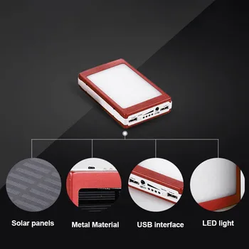 Dvojno USB Sončne Mobile Power Bank Gnezdenje Prenosni Polnilec za Baterije Polje Kamp Svetlobe OCT998