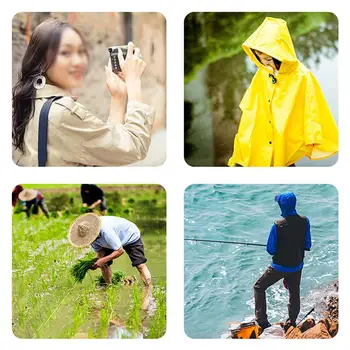 Dvoslojno rainproof ribolov dežnik, klobuk glavo nameščen dežnik za zaščito pred soncem čaj nabiranje glavo dežnik, klobuk na prostem odtenek ribolov