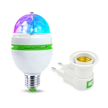 E27 RGB LED Nočna lučka 110V 220V 85-265V EU Plug E27 3W LED Fazi luči Božič Projektor LED Žarnice počitnice amosphere Lučka