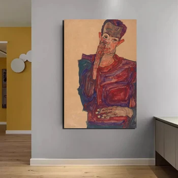 Egon Schiele Nordijska Plakat Umetniško Platno Slikarstvo Natisne Dnevna Soba Dekoracijo Doma Moderne Stenske Umetnosti Oljna Slika, Slike, Plakati,