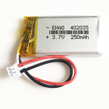 EHAO 402035 3,7 V 250mAh Litij-Polimer LiPo baterija za ponovno Polnjenje z joseph smith translation 1,5 mm 3pin priključek za GPS, Mp3 pametno gledati
