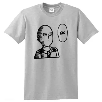 En udarec človek OK moška T-shirt bombaž anime majico Natisnjeno moške majice s kratkimi rokavi moški Modni Majice Smešne majice Japonska