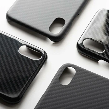 ENMOV Luxury Black Pravi Ogljikovih Vlaken Primeru Shockproof za iPhone Xs Max XR XS 8Plus 7Plus 6s 6 Mat in Sijajni Shockproof Pokrov