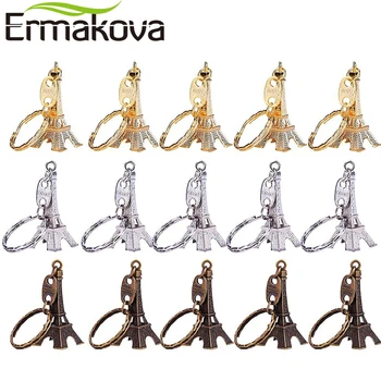 ERMAKOVA 15 Kos/Set 3D Eifflov Stolp Keychain francoski Spominek Keyring Stolp Figur Ključnih Verige Stranka Dekoracijo Key Ring Darilo