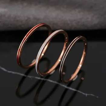 Evropski in Ameriški ženski prstani minimalističen iz nerjavečega jekla, titana izredno jekla spusti olje rep prstanec ljubitelje obroč