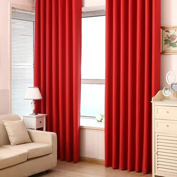 Evropski Trdna debele rdeče črn blackout okno zdravljenje zavese za dnevno sobo, spalnica dekoracijo doma plošča osnove draperije