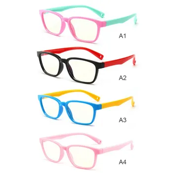 Fantje, dekleta, Anti-modra Svetloba Silikonski Očala blagovne Znamke Otroci Mehko Okvir Očala Goggle +Anti modra svetloba test kartico +očala primeru