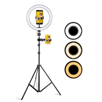 Fotografija LED Selfie Obroč Svetlobe 10palčni Kovinski Zatemniti Fotoaparat, Telefon Zvoni Svetilka, Stojalo Stojala Za Ličila Video v Živo Studio