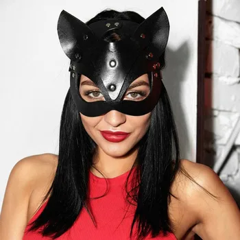 Fullyoung Cosplay Seksi Bdsm Fetiš Masko Ženske Halloween Carnival Maškarada Ropstva Maske Odraslih Igrajo Posebnega Mačka Ušesa Maske