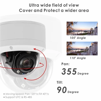 H. 265 5MP IP POE PTZ Kamera Vgrajen Mikrofon 2.7-13.5 mm Objektiv, 5X povečava Night vision Zunanji/Notranji Oddaljene Varnostne Kamere