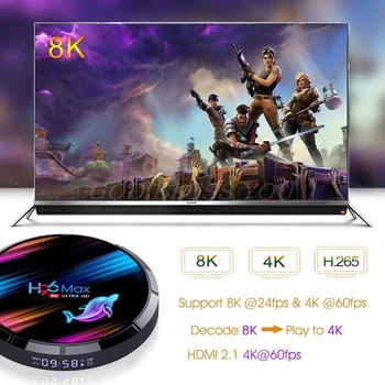 H96 MAX X3 Smart TV Box S905X3 2.4 G/5 G Wifi BT4.0 Set Top Box za-droid 9.0 Padec Ladijskega prometa