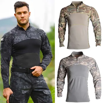 HAN DIVJE Vojaške Majica+Hlače Prikrivanje Obleke Vojske Taktični Boj Majica Pohodniške Hlače Moški Camisa Militar Posebne Sile Kostum