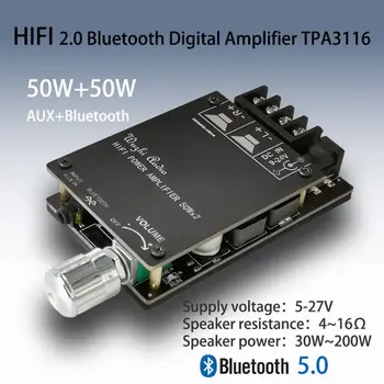 HI-fi 5.0 Bluetooth Ojačevalnik Odbor Wireless Audio Digitalni Moč TPA3116D2 50 W x 2 Dual Channel Stereo Amplificador 95AD