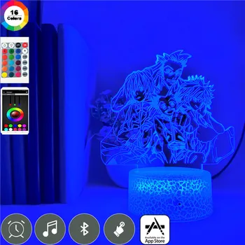 Hunter X Hunter 3D LED Nočna Lučka skupinska Fotografija Anime Spalnica Postelji Visual Doma Dekoracijo namizne Svetilke z Bluetooth Zvočnik