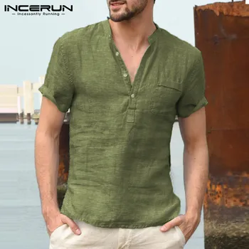 INCERUN Moda 2021 Novo Poletje Mens Priložnostne Majice Kratek Rokav Proti Vratu Osnovne Bluzo Priložnostne Ohlapno, Tanko Vrhovi Moških Plus Velikost S-3XL